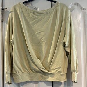 Yellow Boat Neck Long Sleeve Sweatshirt